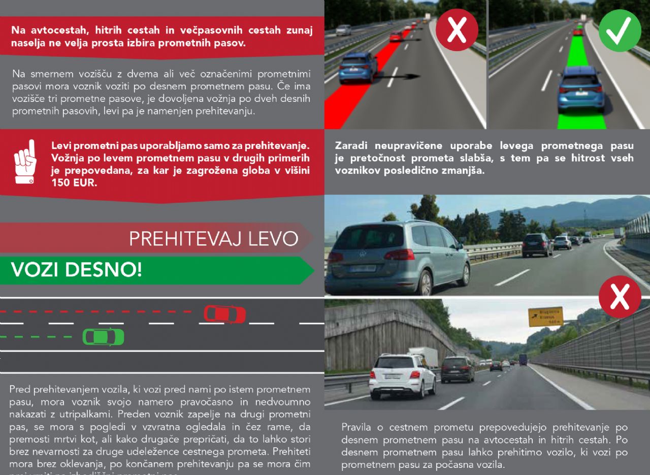 Desni je vozni, levi je samo za prehitevanje! Desni je vozni, levi je samo za prehitevanje!