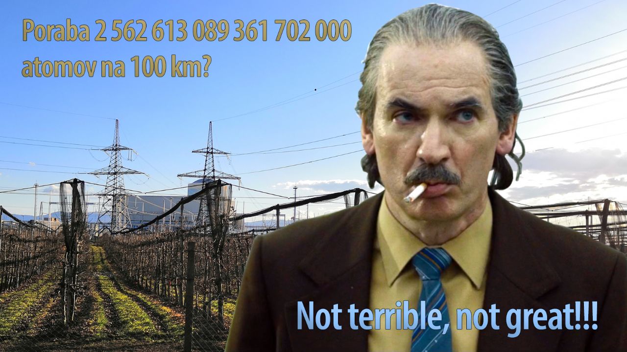 Poraba? Nekaj trilijonov atomov na sto kilometrov