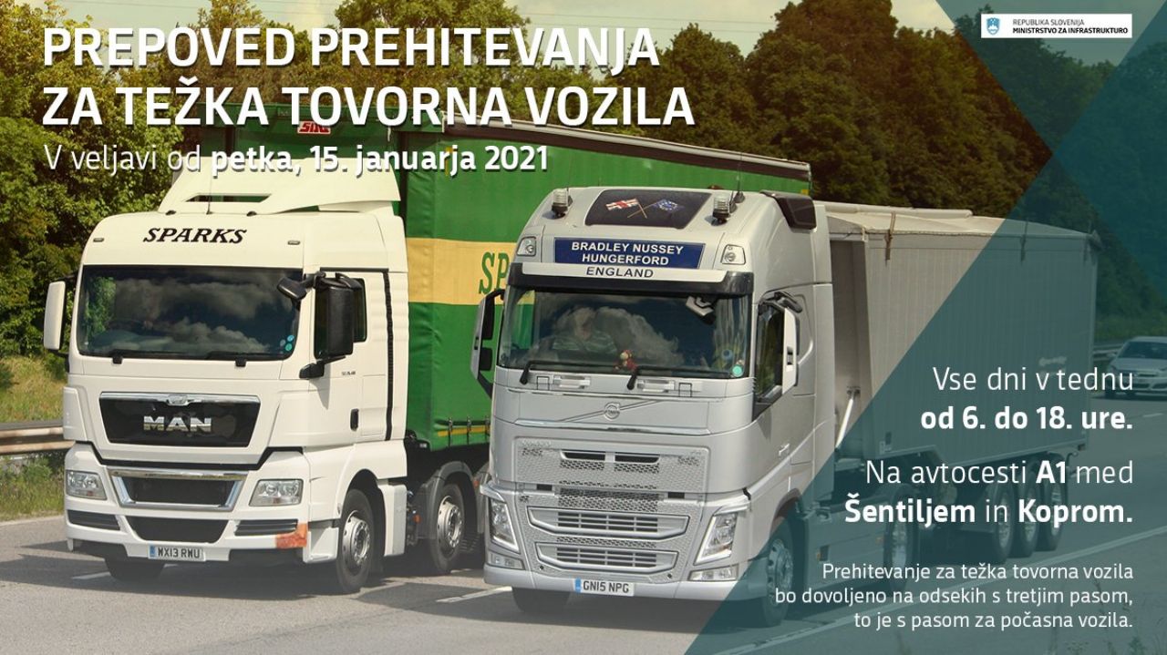 Nič več prehitevanj za tovornjake na glavni slovenski žili Nič več prehitevanj za tovornjake na glavni slovenski žili
