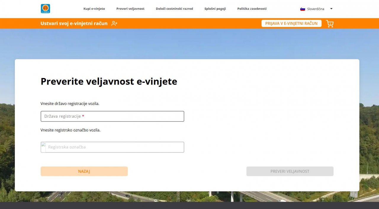 Veljavnost E-vinjete je možno preveriti za katerikoli avtomobil Veljavnost E-vinjete je možno preveriti za katerikoli avtomobil