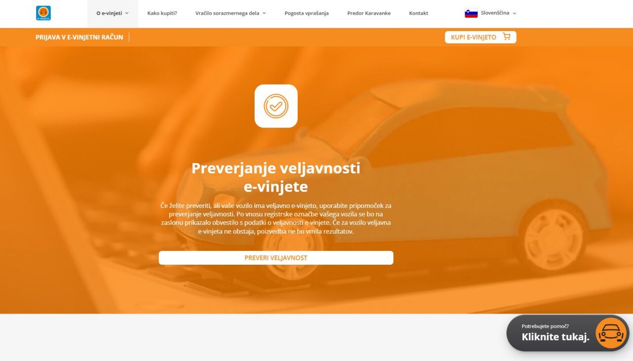Veljavnost E-vinjete je možno preveriti za katerikoli avtomobil Veljavnost E-vinjete je možno preveriti za katerikoli avtomobil