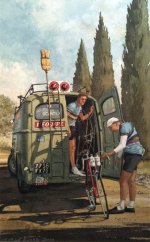 Avto metla, ki čisti kolesarsko traso in kolesarje - fotografija 3