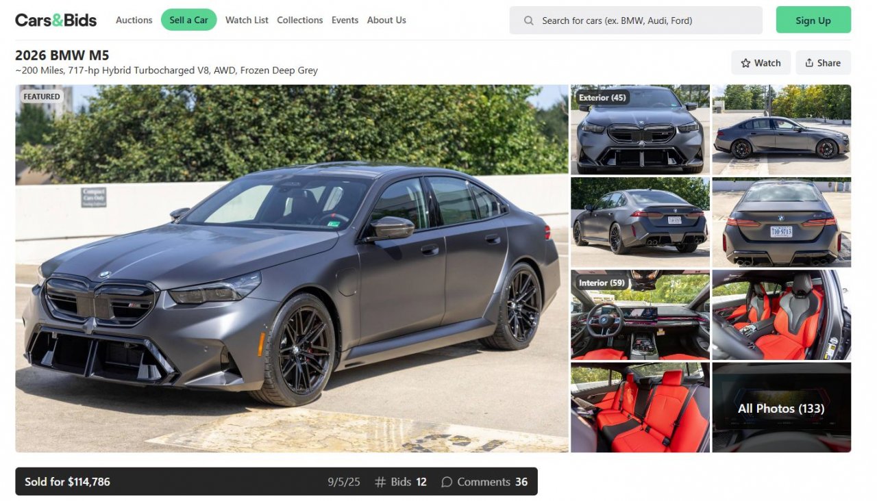 BMW M5 prodal po 300 kilometrih – izguba je brutalna BMW M5 prodal po 300 kilometrih – izguba je brutalna